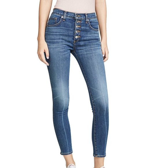 Veronica Beard Denim - Veronica Beard Debbie High-Rise Skinny Long Jeans